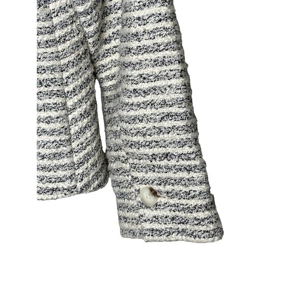 Lucky Brand Gray White Striped Knit Blazer Size M - Picture 11 of 14